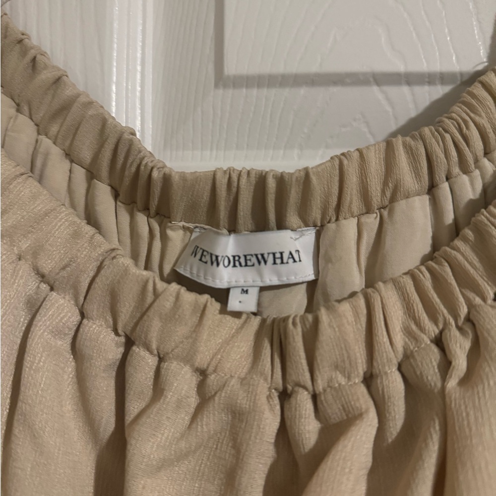 Beige Ruffled Long Sleeve Dress - Picture 3 of 3